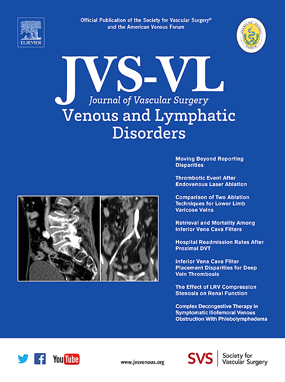 Go to journal home page - Journal of Vascular Surgery: Venous and Lymphatic Disorders